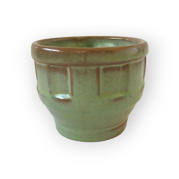 Vintage Frankoma Flat Cup Wagon Wheel Prairie Green Mug 94C Made in the USA - Picture 3 of 4